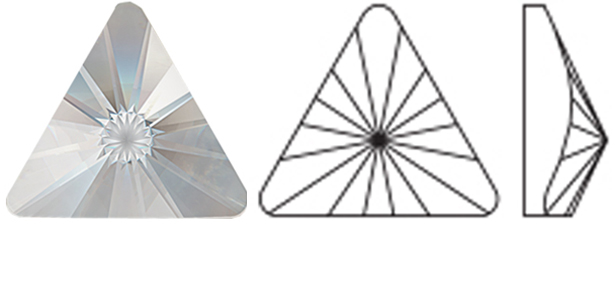 Swarovski 2716 Rivoli Triangle Crystals or Rhinestones