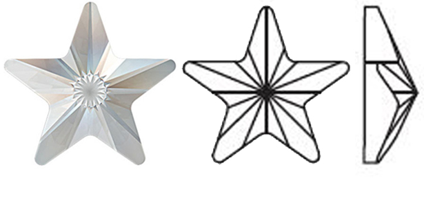 Swarovski 2816 Rivoli Star Flatback Crystals (Rhinestones)