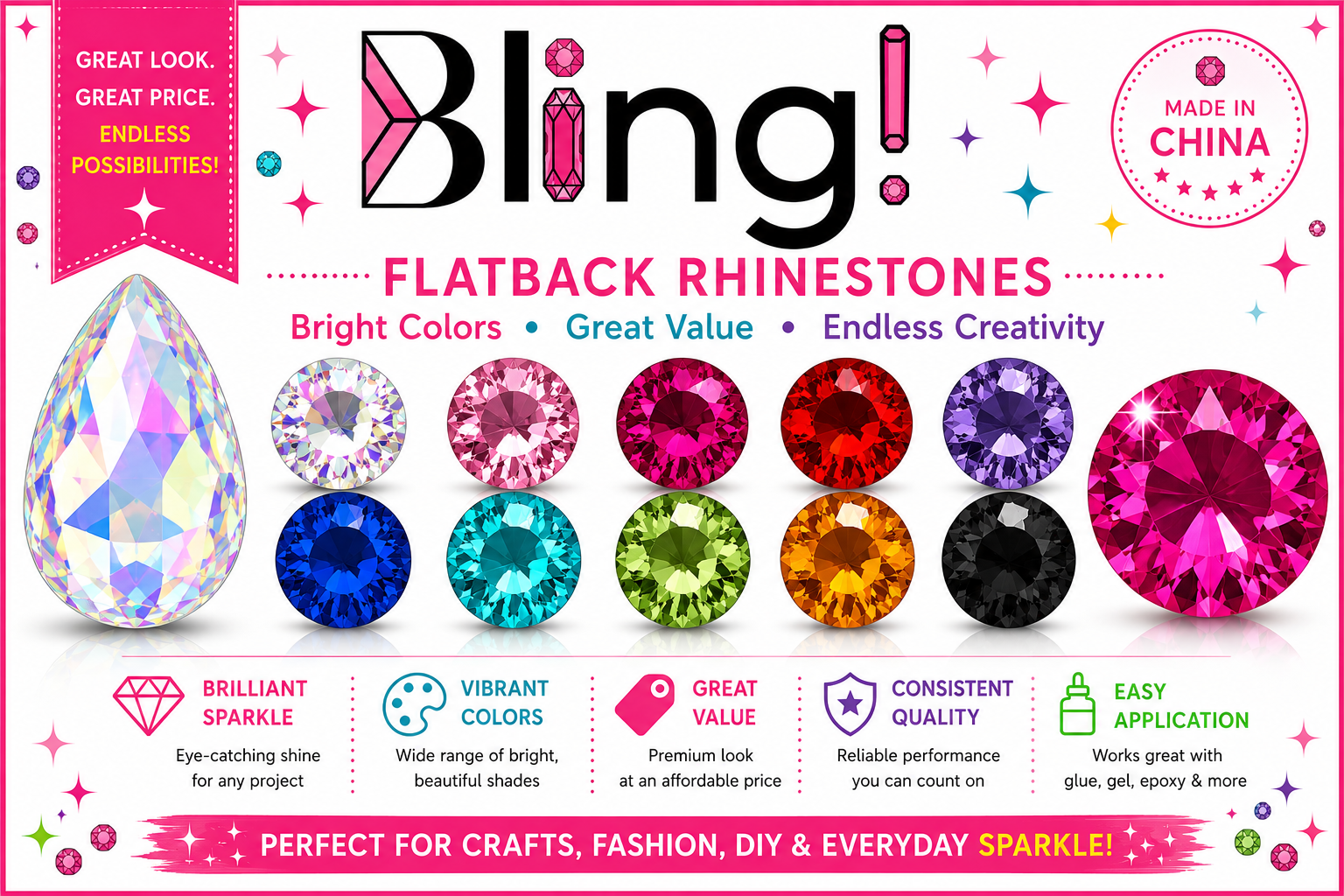 Bling! Flatback Rhinestones
