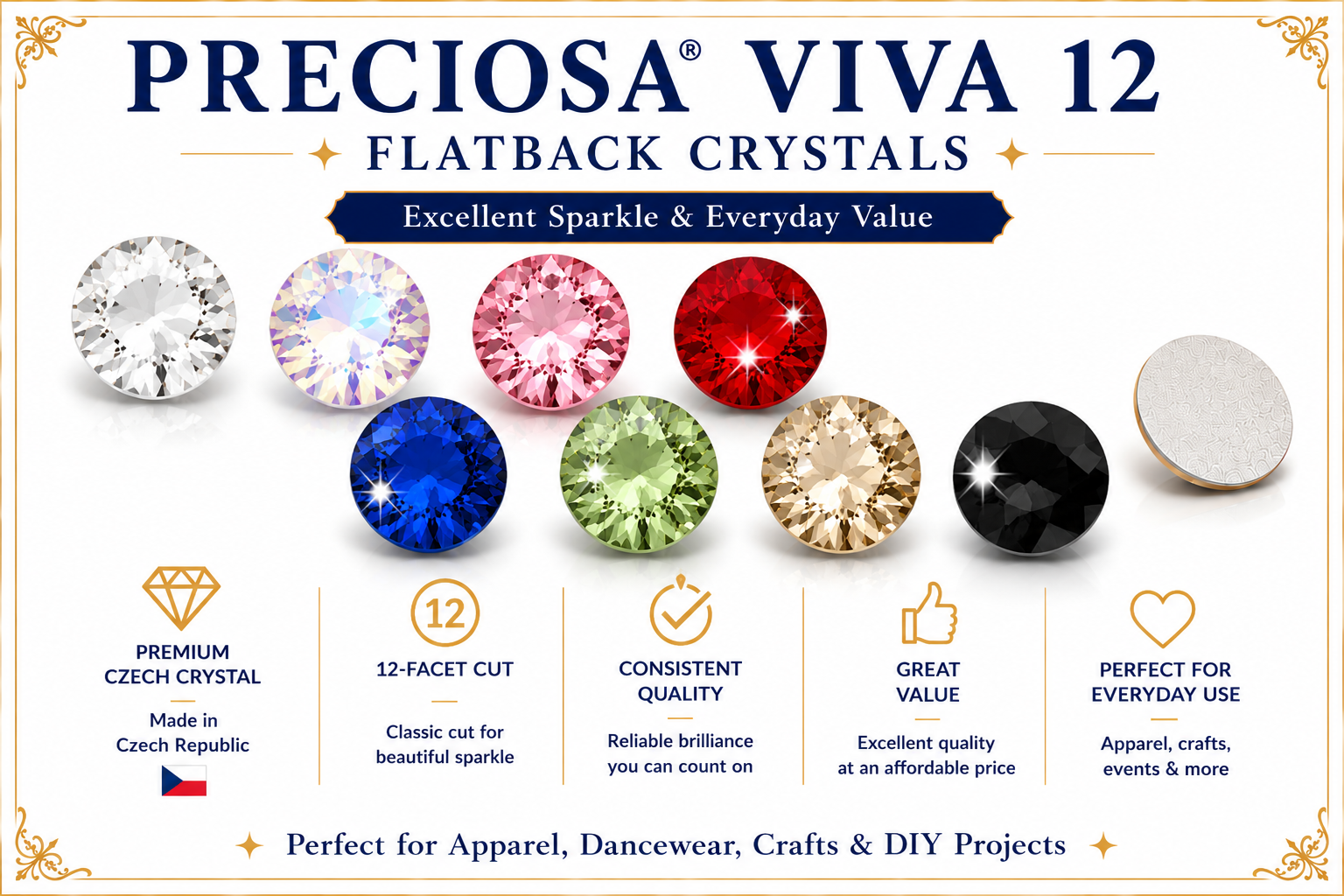 Preciosa Viva 12 Rhinestones