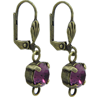 Empty Jewelry Earrings Setting with RING for Dreamtime Crystal 1088 SS47. Pair.