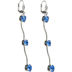 Empty Jewelry Wavy Earrings Lever Back for Dreamtime Crystal 1088 SS29. Pair.