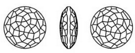 Dreamtime Crystal DC 1383 Thin Round Stone Crystal Dahlia Ignite 14mm