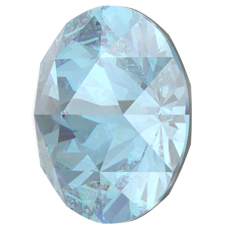 Swarovski 1401 Rose Cut Round Stone Aquamarine 8mm