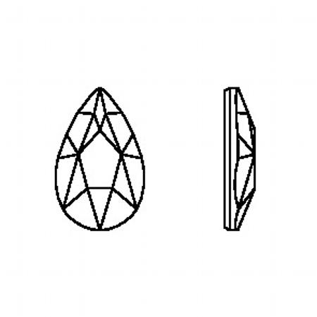 Dreamtime Crystal DC 2303 Pear Shaped Flat Back Crystal Heliotrope 14x9mm