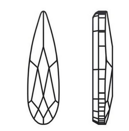 Dreamtime Crystal DC 2304 Raindrop Flat Back Crystal Urban Grey 10x2.8mm