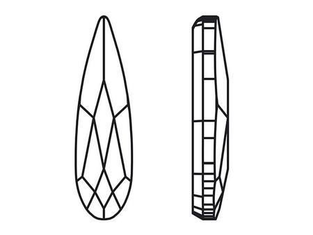 Swarovski 2304 Raindrop Flat Back Crystal Urban Grey 10x2.8mm