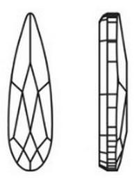 Dreamtime Crystal DC 2304 Raindrop Flat Back Crystal 14x3.9mm