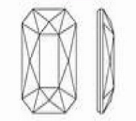 Swarovski 2602 Emerald Cut Flatback Crystal Aurum 8x5.5mm