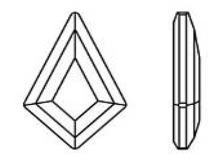 Swarovski 2773 Diamond Shape Flat Back Crystal Aurum 5x3mm