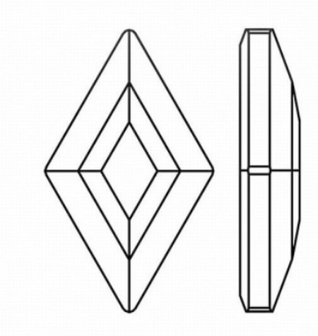Dreamtime Crystal DC 2773 Diamond Shape Hotfix Crystal Aurum 9.9x5.9mm