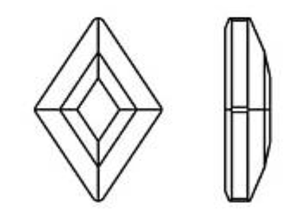 Swarovski 2773 Diamond Shape Flat Back Crystal Aurum 9.9x5.9mm