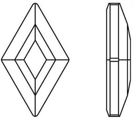 Dreamtime Crystal DC 2773 Diamond Shape Flat Back Crystal Shimmer 9.9x5.9mm