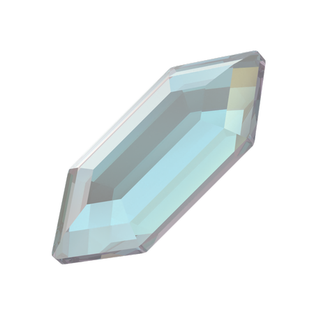 Swarovski 2776 Elongated Hexagon Flat Back Crystal Serene Gray DeLite 11x5.6 mm