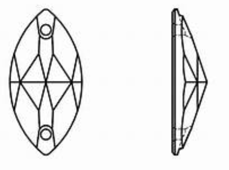 Dreamtime Crystal DC 3223 Navette Sew-on Crystal Aurum 29x14.5mm