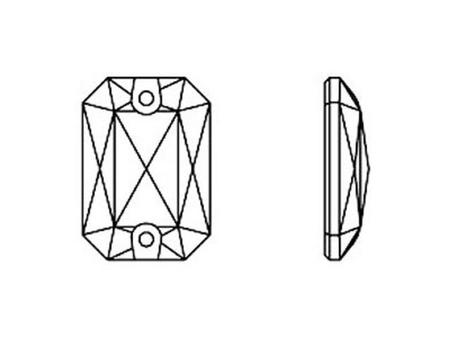 Dreamtime Crystal 3252 Emerald Cut Sew-on Stone Magical Blue Shimmer 20x14mm