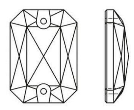 Dreamtime Crystal 3252 Emerald Cut Sew-on Stone Crystal AB 28x20mm