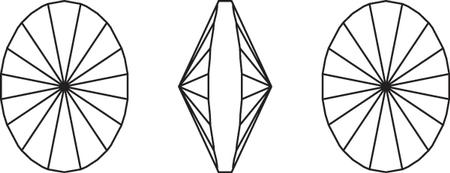 Swarovski 4122 Oval Rivoli Fancy Stone Crystal Serene Gray DeLite 18x13.5mm