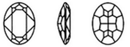 Dreamtime Crystal DC 4127 Large Oval Fancy Stone Crystal Paradise Blue Lux 30x22mm