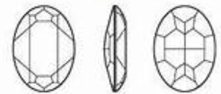 Dreamtime Crystal DC 4127 Large Oval Fancy Stone Crystal Herbal Green Lux 30x22mm