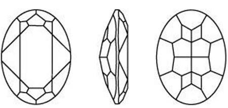 Dreamtime Crystal DC 4127 Large Oval Fancy Stone Crystal Dahlia Ignite 30x22mm