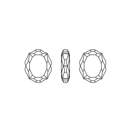 Dreamtime Crystal 4142 Baroque Mirror Fancy Stone Crystal 14x11mm