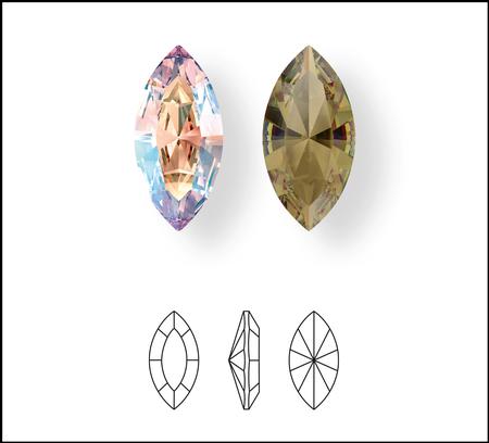 Dreamtime Crystal DC 4228 Navette Fancy Stone Light Rose Shimmer 8x4mm