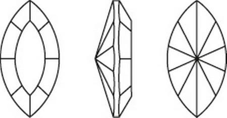 Swarovski 4228 Xilion Navette Fancy Stone Scarlet Ignite 10x5mm