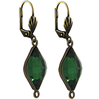 Empty Jewelry Earrings Setting with RING for Dreamtime Crystal 4230 14 x 9 mm. Pair.