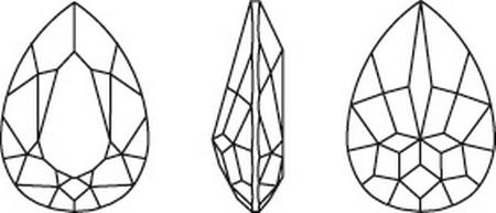 Swarovski 4320 Pear Shaped Fancy Stone Crystal Serene Gray DeLite 18x13mm