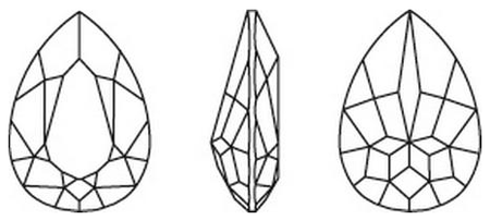 Dreamtime Crystal DC 4320 Pear Shaped Fancy Stone Crystal Herbal Green Lux 14x10mm