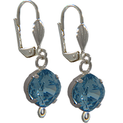 Empty Jewelry Earrings Setting with RING for Dreamtime Crystal 4470 10 mm. Pair.