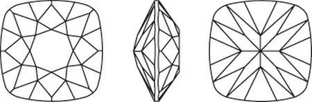 Swarovski 4470 Cushion Cut Square Fancy Stone Emerald Ignite 10mm