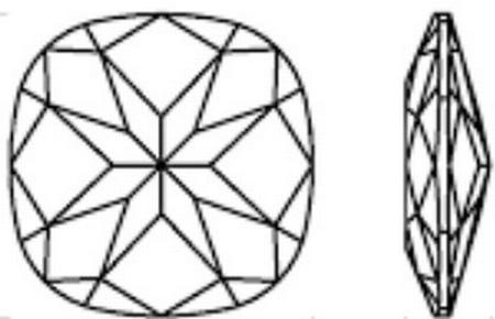 Dreamtime Crystal DC 4487 Large Cushion Cut Square Fancy Stone 27mm Crystal Poppy Red Ignite