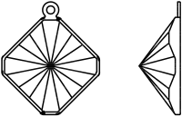 Dreamtime Crystal DC 4499/J Prismatic Square Fancy Stone Setting 14mm Gold