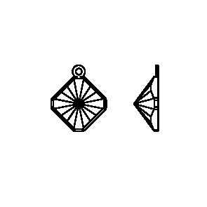 Dreamtime Crystal DC 4499/J Prismatic Square Fancy Stone Setting 10mm Gold