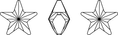 Swarovski 4745 Rivoli Star Fancy Stone Jet 10mm