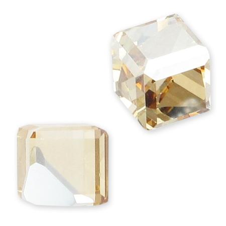 Swarovski 4841 Cut Corner Cube Fancy Stone Crystal Golden Shadow CAL VZ 6mm
