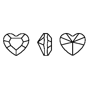 Dreamtime Crystal 4883 Mini Heart Fancy Stone Scarlet 3.6x3.1mm