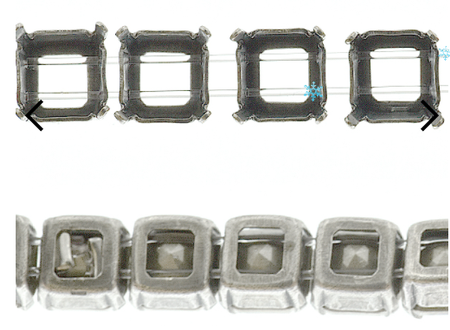 8x8mm Imperial Empty Settings Stretch Silicone Bracelet base