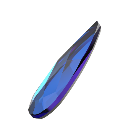 Dreamtime Crystal DC 2304 Raindrop Flat Back Crystal Bermuda Blue 6x1.7mm