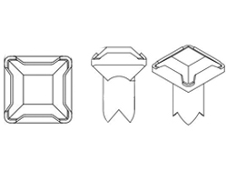 Dreamtime Crystal Square Crystal Rivets 4mm Indicolite/Silver