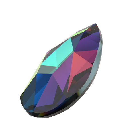 Dreamtime Crystal DC 2303 Pear Shaped Flat Back Crystal Vitrail Medium 14x9mm