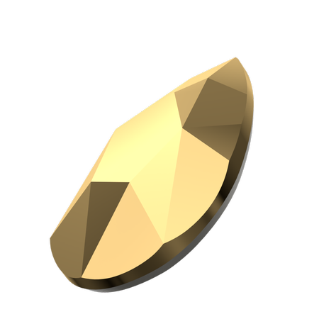 Swarovski 2303 Pear Shaped Hotfix Crystal Aurum 8x5mm