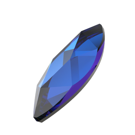 Dreamtime Crystal DC 2201 Marquise (Navette) Flat Back Crystal Bermuda Blue 8x3.5mm