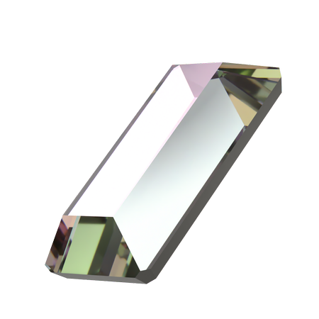 Dreamtime Crystal DC 2510 Baguette Flat Back Crystal Vitrail Light 3.7x1.9mm