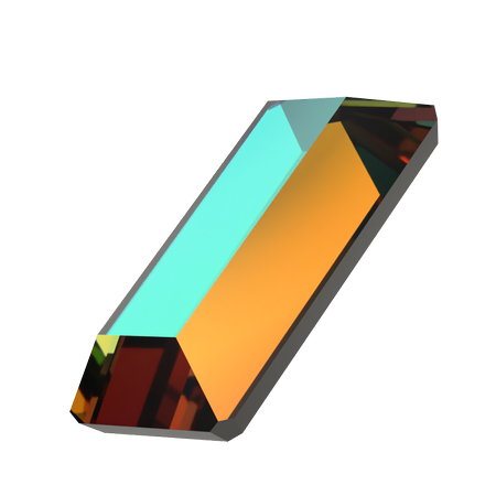 Dreamtime Crystal DC 2510 Baguette Flat Back Crystal Vitrail Medium 3.7x1.9mm