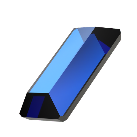 Dreamtime Crystal DC 2510 Baguette Flat Back Crystal Bermuda Blue 3.7x1.9mm