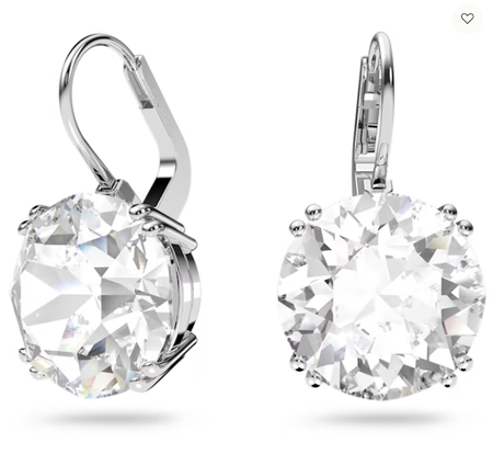 Swarovski Collections - Millenia drop earrings Round cut, White, Rhodium plated 