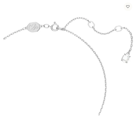 Swarovski Collections Millenia pendant Pear cut, White, Rhodium plated